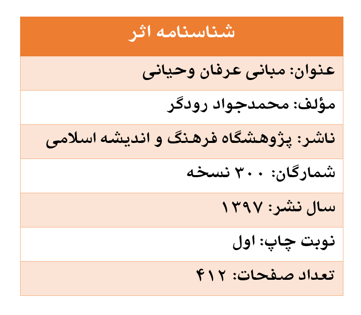 مبانی عرفان وحیانی؛ مروری بر کتاب «مبانی عرفان وحیانی» اثر «محمدجواد رودگر»